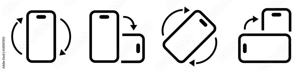 Aufkleber rotate smartphone icon set. screen rotation. device rotation symbol. horisontal rotation. vector ill