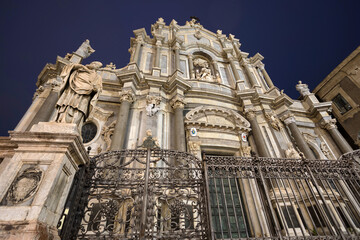 Fototapeta premium The Cattedrale di Sant'Agata at night
