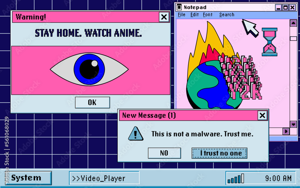 Poster Collage of a user interface elements. Vector illustration for programming and IT subjects.