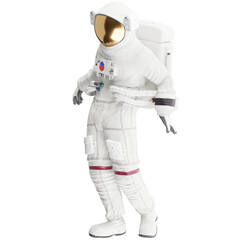astronaut posing like space parson in-universe 3d render with transparent background	