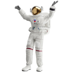 astronaut posing like space parson in-universe 3d render with transparent background	