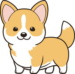 Corgi Dog Vector Cute Kawaii Corgi Clipart