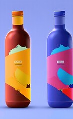 Fototapeta premium illustration with different bottles