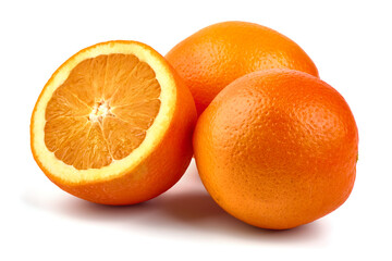 Oranges, isolated on white background.