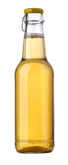 gold beer bottle isolated