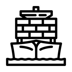 cargo transport vehicle line icon vector. cargo transport vehicle sign. isolated contour symbol black illustration