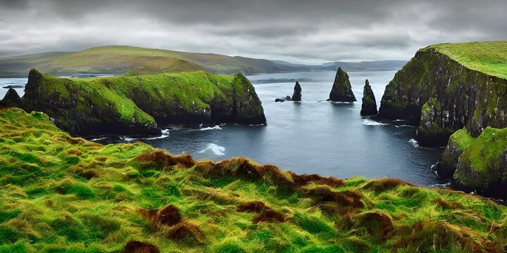 Ireland with green mountain beautiful scean 