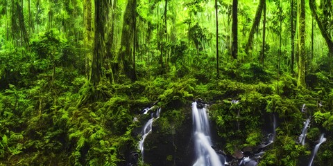 Naklejka premium water flowing from a waterfall