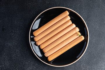 sausages soy no meat vegetarian fresh healthy meal food snack on the table copy space food background rustic top view keto or paleo diet veggie vegan food