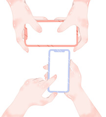 hand holding phone.