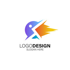 Obraz premium running man for sport logo design