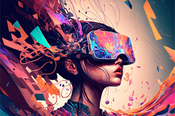 Dive into the Metaverse Explore its vastness and discover new possibilities with the help of VR technology. Experience a world that is beyond imagination enjoy its immersive environment 
generative AI
