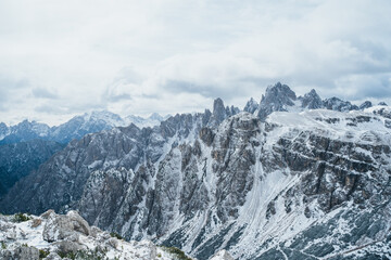 Panoramic View in the Dolomites South Tyrol Italy Tre Cime di Lavaredo