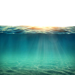 deep sea or under the deep water horizon sun rays light
