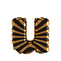 Black symbol with gold straps. letter u © oleg