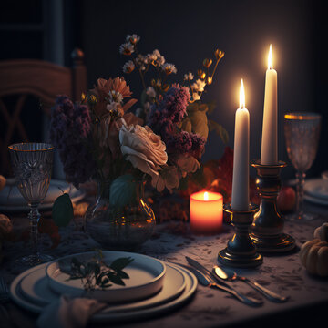 Cena romantica per due a lume di candela