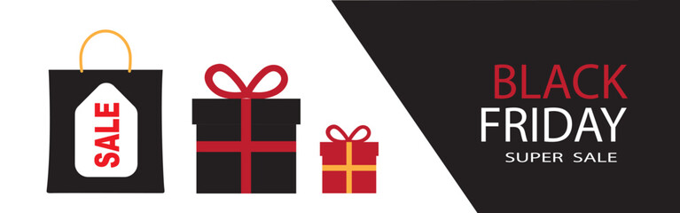 Black friday sale sign on red background