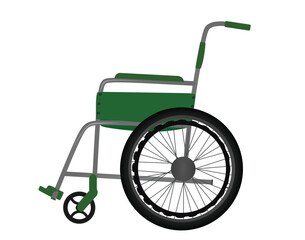 Fototapeta na wymiar Green empty wheelchair. vector illustration