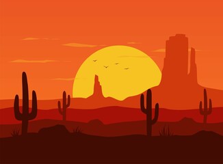 landscape with cactus © Sergey