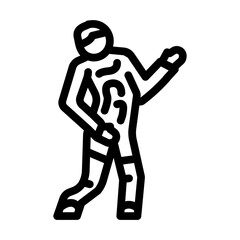 monster zombie line icon vector. monster zombie sign. isolated contour symbol black illustration