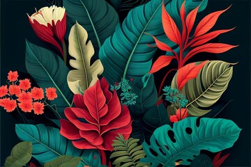 Tropical flora pattern