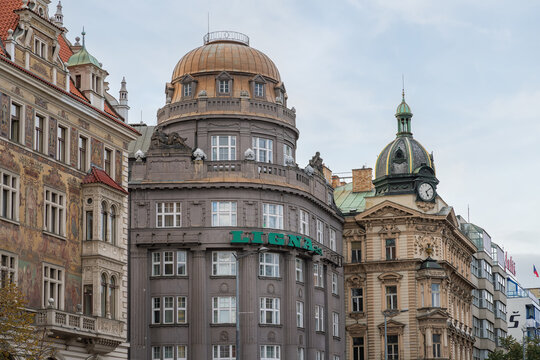 Ligna Palace Building at Wenceslas Square - Prague, Czech Republic