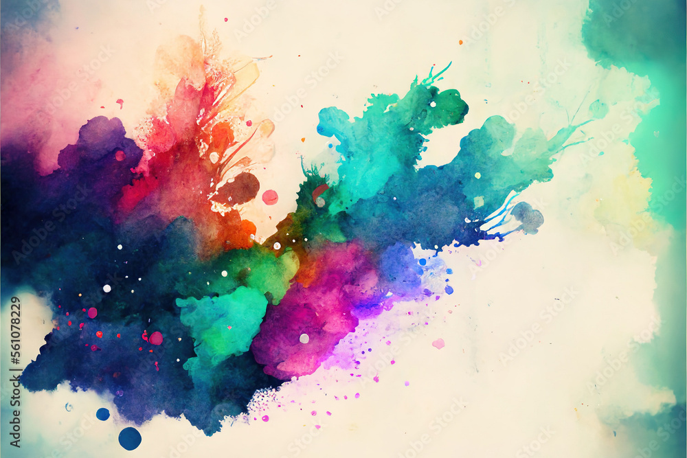 Poster watercolor background that dances with color and light, inviting viewers into a world where art and 