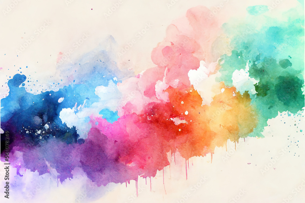 Poster an abstract watercolor background crafted by generative ai, offering unique and dynamic patterns wit