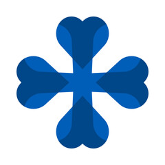 Four Love Hearts Cross Blue Icon