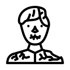zombie horror line icon vector. zombie horror sign. isolated contour symbol black illustration