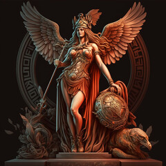 Greek mythology - ancient greek goddess Athena. Created with Generative AI technology.