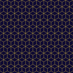 Abstract geometric pattern polygon lines, rhombuses A seamless vector background. black and gold texture