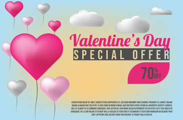 valentines day sale banner wallpaper template