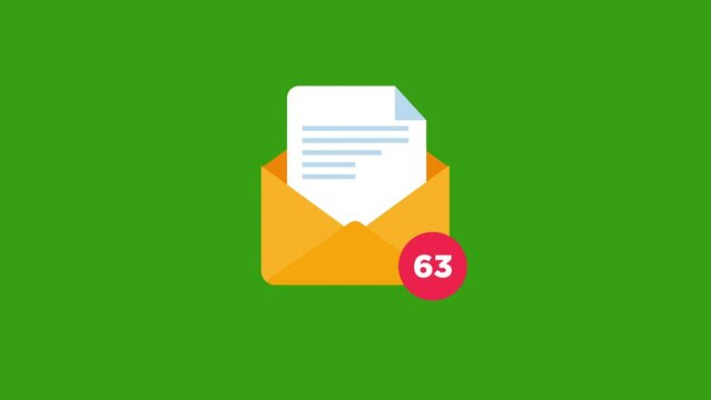 email notification icon animation.motion animation in flat design.