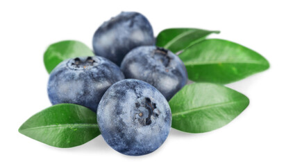 Fresh blueberries isolated on white