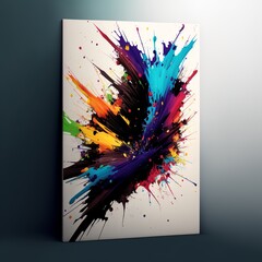 abstract colorful background with splashes yellow green blue white background