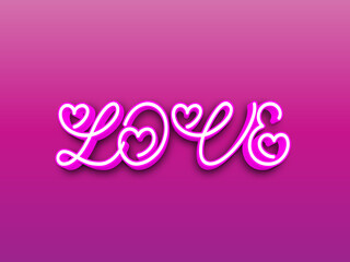 3d Love text effect style valentine template