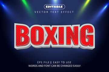 Boxing sport text style effect editable