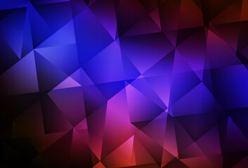Dark Blue, Red vector gradient triangles template.