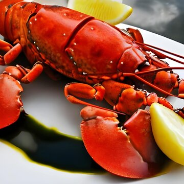 Una imagen de apariencia realista de una langosta cocinada (generada por inteligencia artificial)