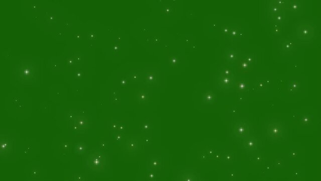 Glowing Twinkle Star Moving In Sky On Green Screen Background, Stars Moving On Space, Animation Of Blinking Stars Moving On Black Background, Glittering Particle Glowing Start Background Deep Space