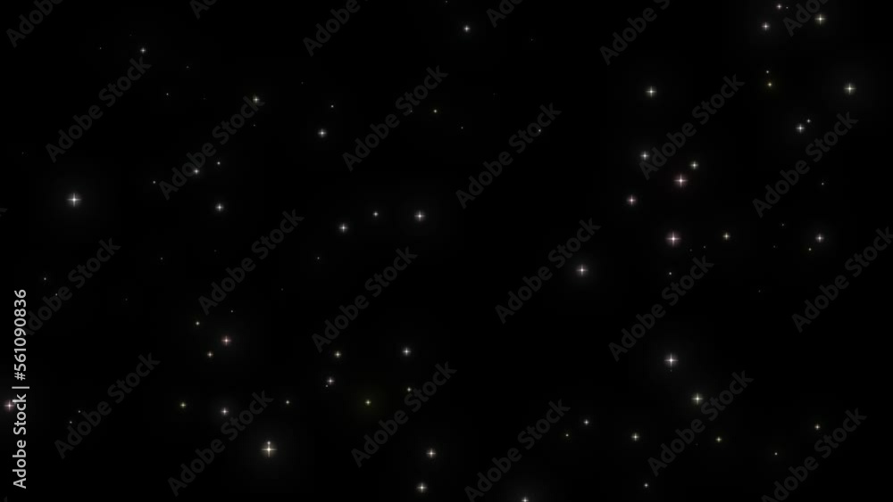 Poster stars moving on black background. small stars blinking on alpha channel background. blinking tiny st