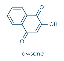 Fototapeta premium Lawsone (hennotannic acid) henna dye molecule. Skeletal formula.