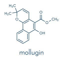 Mollugin molecule. Found in Rubia cordifolia (Indian madder). Skeletal formula.