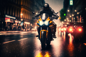 A thrilling high speed motorcycle chase. Made with Generative AI.