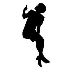 Vector silhouettes of women. Woman portrait shape. Black color on isolated white background. Graphic illustration. EPS10.