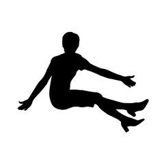 Vector silhouettes of women. Woman portrait shape. Black color on isolated white background. Graphic illustration. EPS10.