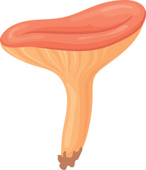 Coral milky cap mushroom. Forest nature cartoon icon