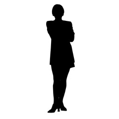 Vector silhouettes of women. Woman portrait shape. Black color on isolated white background. Graphic illustration. EPS10.