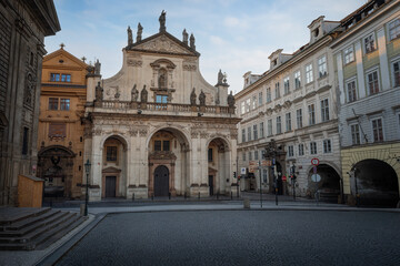 Fototapeta na wymiar St. Salvator Church at Krizovnicke Square - Prague, Czech Republic
